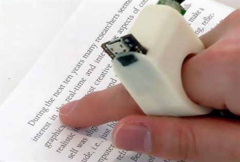 Um anel que permite a leitura a cegos, sem o recurso a braile